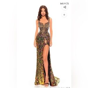 Embellished Long Semi Sweetheart Neckline Dress by Amarra tags still on!